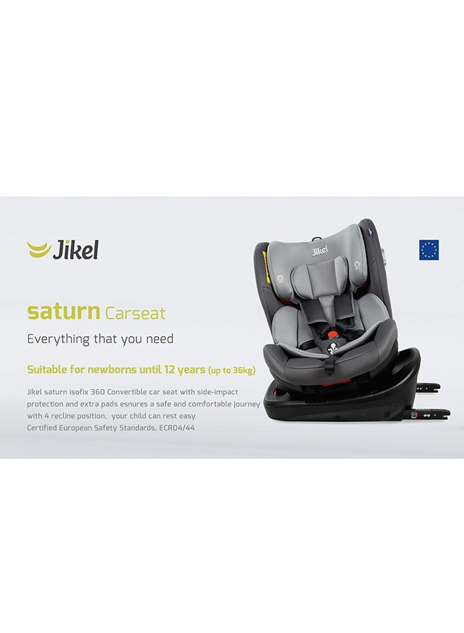 جيكل مقعد سيارة قابل للتحويل الكل في واحد IsoFix يدور 360 درجة، ساتورن، 0-36 كجم - رمادي - Image 5