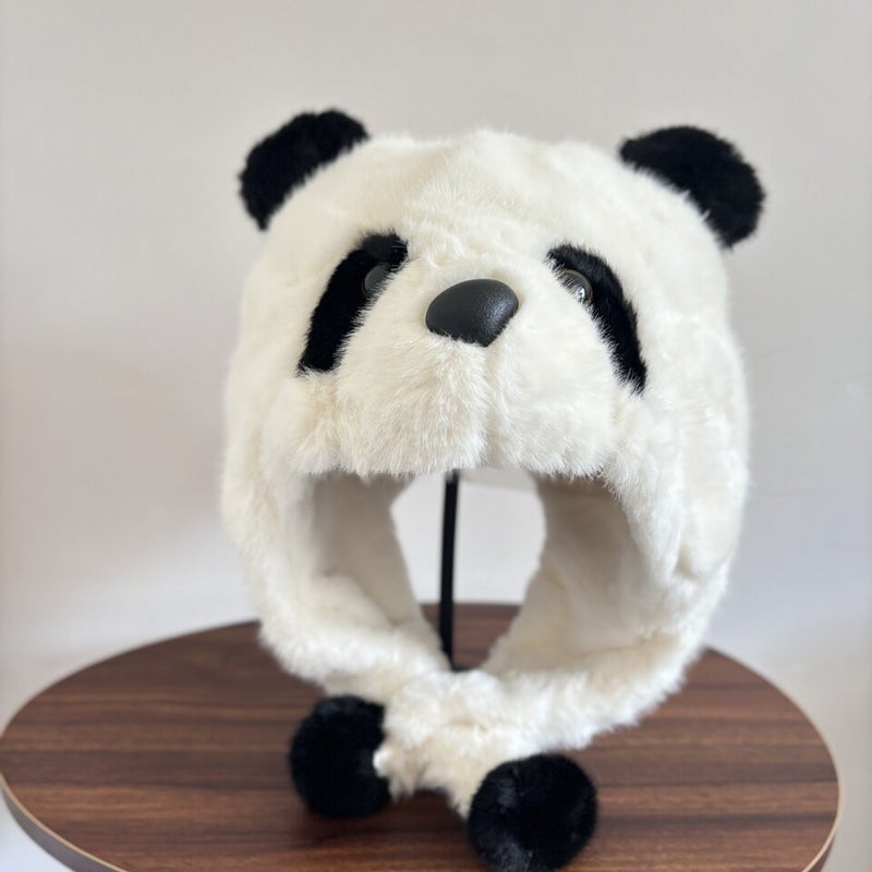 Panda Beanie Unisex  Winter Thickened Warm Ear Protection Hat Acrylic - Image 2