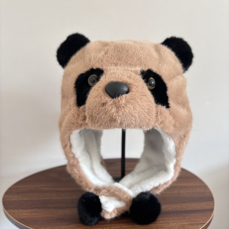 Panda Beanie Unisex  Winter Thickened Warm Ear Protection Hat Acrylic - Image 3