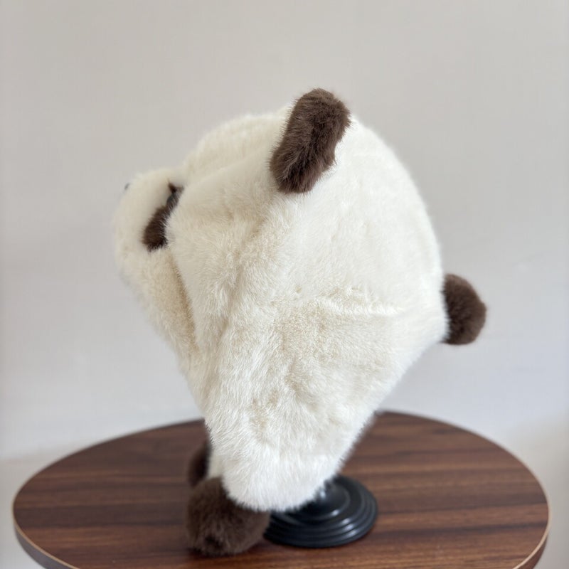 Panda Beanie Unisex  Winter Thickened Warm Ear Protection Hat Acrylic - Image 1