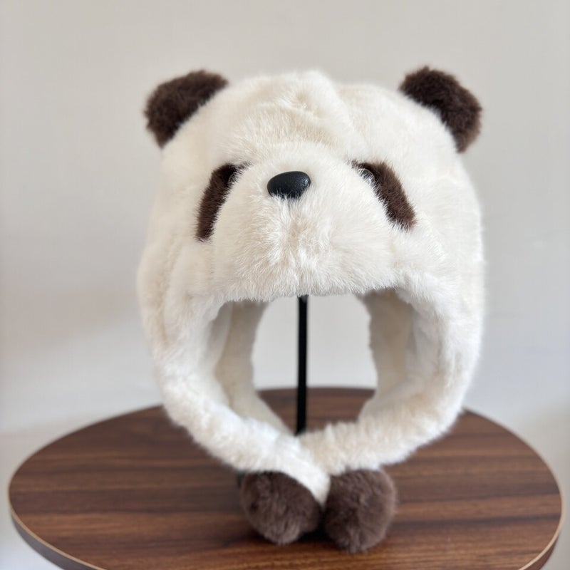 Panda Beanie Unisex  Winter Thickened Warm Ear Protection Hat Acrylic - Image 4