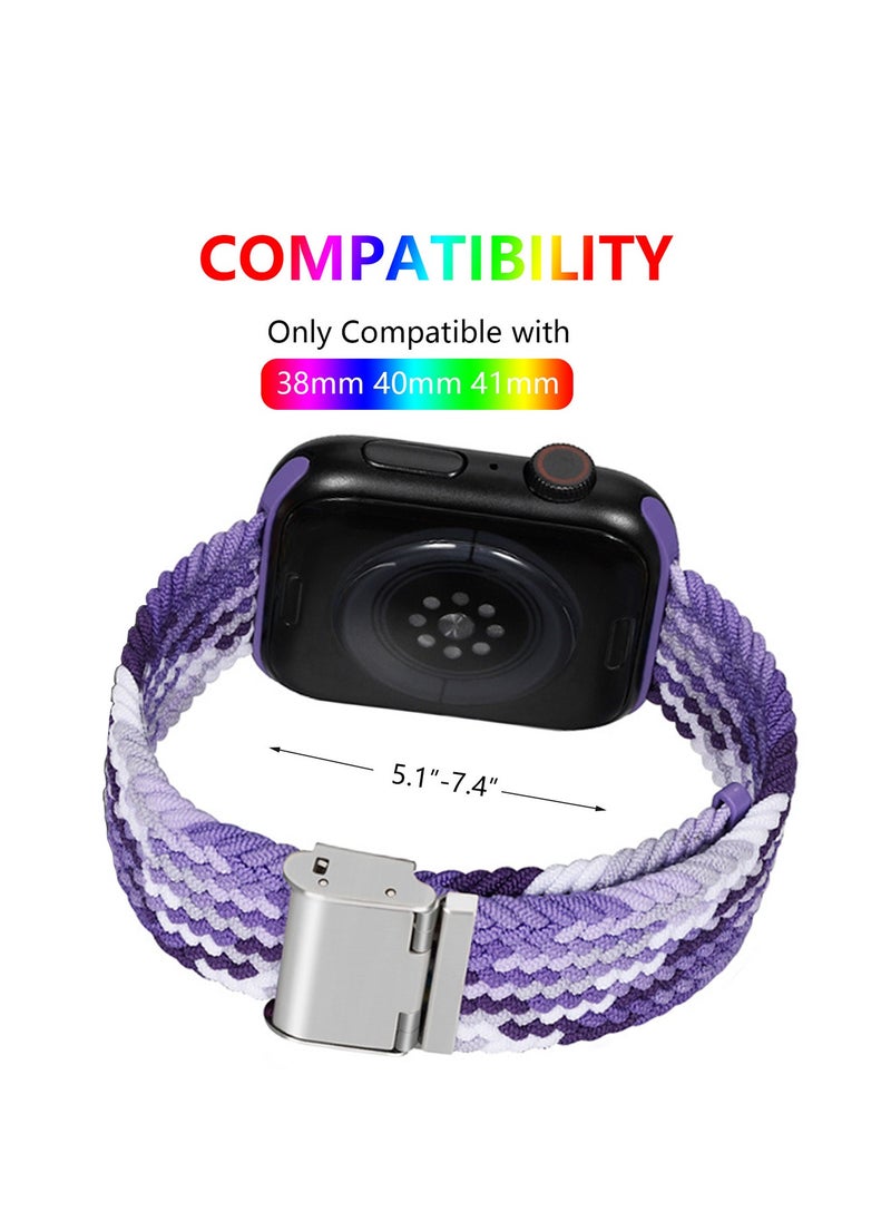 Generic - Bands Compatible With Apple Watch 38mm 40mm 41mm Series 9/8/7/SE/6/5/4/3/2/1 IWatch Ultra/Ultra 2/Braided Nylon Replacement Watch Band - Image 1