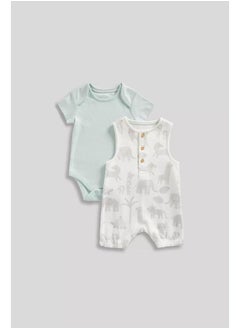 mothercare My First Bibshorts and Bodysuit Set  - Image 1