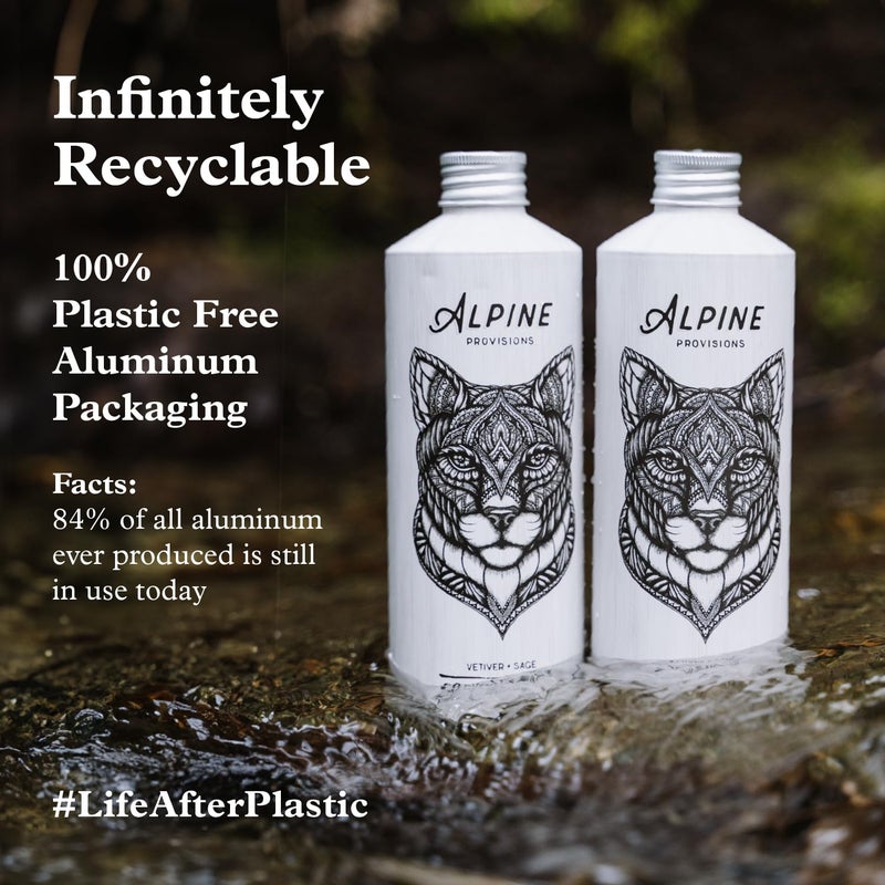 Alpine Provisions Natural Fir & Sage Moisturizing Body Wash â€“ Refreshing with Essential Oils, Aloe Vera & Coconut Oil â€“ Vegan, Sulfate-Free, Plastic-Free Aluminum Bottle â€“ 16.9 FL Oz - Image 4