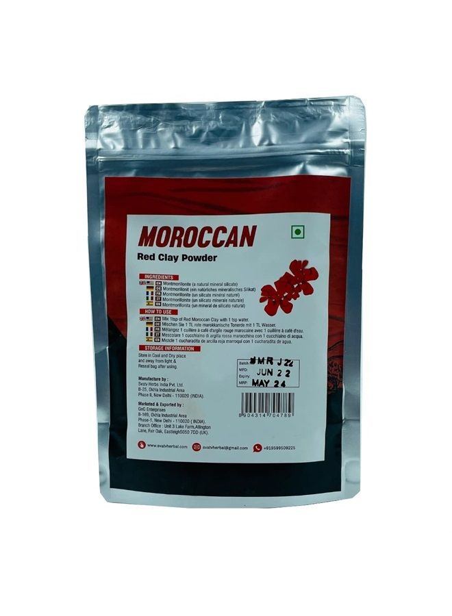 SVATV Red Moroccan Clay Powder | Red Clay | Skin Firming | Hair Mask | Face Scrub | Deeply Cleanses Pores & Purifies | Skin Care Detox -227 Gram, Half Pound, 8 Ounce - Image 1