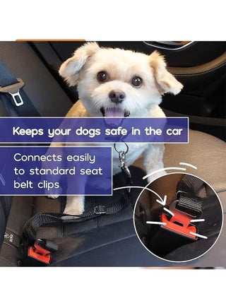 2 Pcs Premium Car Seat Belt for Dogs Cats Pets Active Pets Dog Car Harness Pack Dog Seatbelts Adjustable Safety Heavy Duty Elastic Lead Harness for Cars Trucks Travel Tether Belt for Small & Large Dogs - view 3