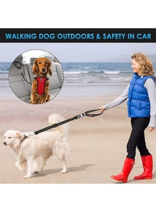 2 Pcs Premium Car Seat Belt for Dogs Cats Pets Active Pets Dog Car Harness Pack Dog Seatbelts Adjustable Safety Heavy Duty Elastic Lead Harness for Cars Trucks Travel Tether Belt for Small & Large Dogs - view 5