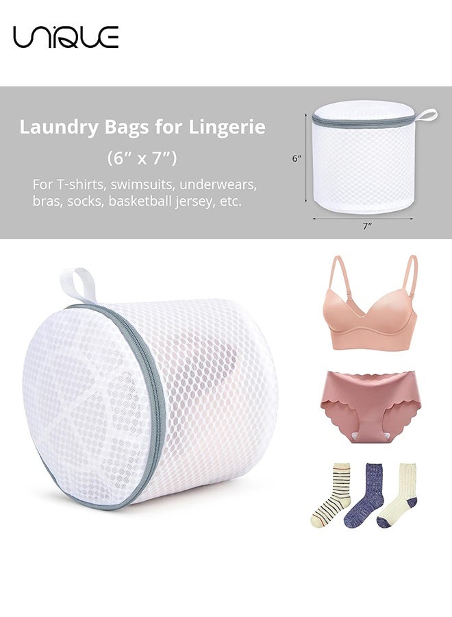 يونيك كيس غسيل - 2 قطعة من أكياس الغسيل الشبكية المتينة على شكل قرص العسل - للغسالة، حقيبة غسيل الملابس الداخلية 6 × 7 بوصة، حقيبة غسيل شبكية، حقيبة تنظيم وتخزين للسفر، حقيبة غسيل للسفر (أبيض/15*17 سم) - Image 2