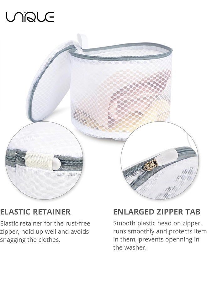 يونيك كيس غسيل - 2 قطعة من أكياس الغسيل الشبكية المتينة على شكل قرص العسل - للغسالة، حقيبة غسيل الملابس الداخلية 6 × 7 بوصة، حقيبة غسيل شبكية، حقيبة تنظيم وتخزين للسفر، حقيبة غسيل للسفر (أبيض/15*17 سم) - Image 3