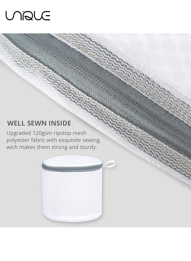 يونيك كيس غسيل - 2 قطعة من أكياس الغسيل الشبكية المتينة على شكل قرص العسل - للغسالة، حقيبة غسيل الملابس الداخلية 6 × 7 بوصة، حقيبة غسيل شبكية، حقيبة تنظيم وتخزين للسفر، حقيبة غسيل للسفر (أبيض/15*17 سم) - Image 5