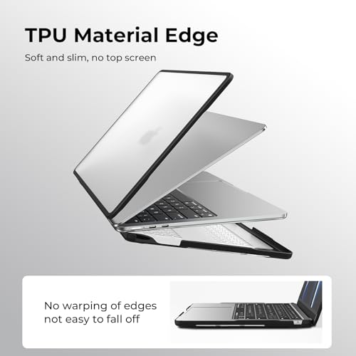 BlueSwan Anti-Cracking Case for MacBook Air 13 inch, M5 2026 M4 M3 M2 2025-2022 A3449 A3240 A3113 A2681, Drop Protection Soft TPU Bumper PC Base for Air 13.6 inch, Frosted Clear - Image 4