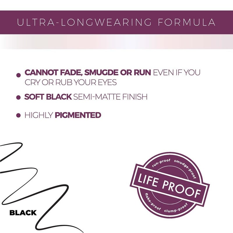 blinc Liquid Eyeliner Pen | Soft Black Semi-Matte Finish | Water Resistant & Ultra-Longwearing | Easy Tubing Technology Removal | Vegan & Cruelty-Free | 0.5ml / 0.01 Fl. Oz - Image 3