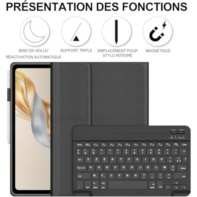 Arabic and English Keyboard Case for Honor Pad X9a 11.5-inch 2025 Model, Magnetic Detachable Bluetooth keyboard and Wireless Mouse, Three Adjustable Angle for Efficient Office Study,X9a - Image 4