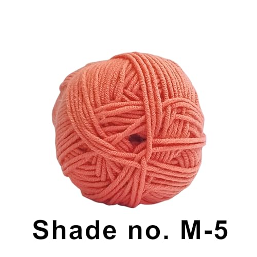 VCR 4ply Light Gajri Yarn, 100 Grams Hank, 190 Meters Length, Acrylic Ball for Crochet and Knitting, Soft Crosia Threads, Pack of 1 Yarn, Suitable for DIY Crafts - Image 2