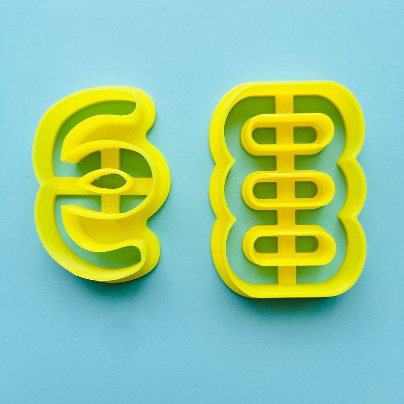 CHENRUI CHENRUI Set of 2 Hoop Polymer Clay Cutter  Curved Line Earring Clay Cutter - Image 1