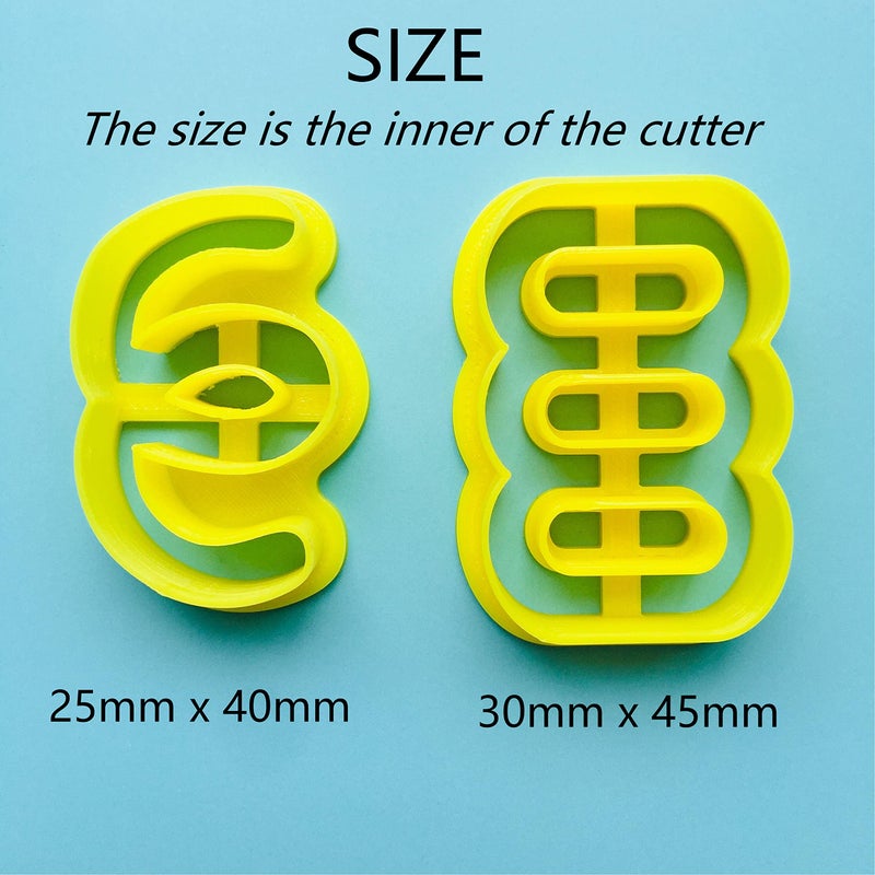 CHENRUI CHENRUI Set of 2 Hoop Polymer Clay Cutter  Curved Line Earring Clay Cutter - Image 2