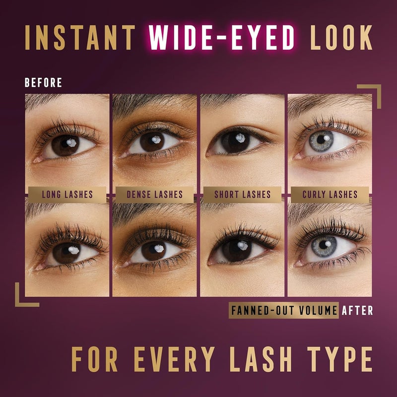 Max Factor Divine Lashes Mascara Rich Black 001, Ultimate Volume, Flutter Technology, 420-Fibre Silhouette Brush, Smooth & Clump Free, All Day Wear - Image 4