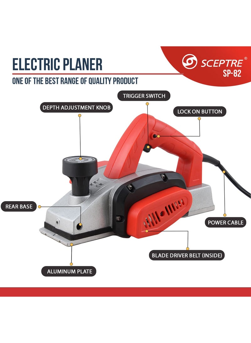 Sceptre SCEPTRE SP82 Corded Electric Planer Heavy Duty Strong Grip Motor Accurate Smooth Planing with Diamond Whetstone Tool Combo Pack  - Image 2
