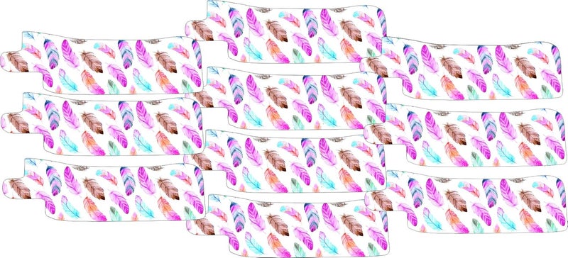 Nasogastric or Oxygen Tube precut Adhesive Tape Watercolour Feather Theme x 10 Pack. (Left Side)