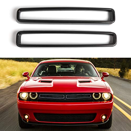 JeCar Grille Inserts ABS Grill Cover Trim Kit Exterior Accessories Compatible with Dodge Challenger 20152023 Carbon Fiber Texture