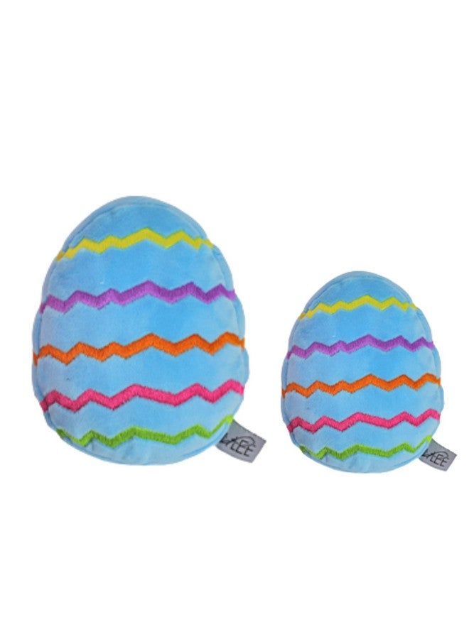 Midlee Plush Easter Egg Dog Toy- Blue (Small) - Image 2