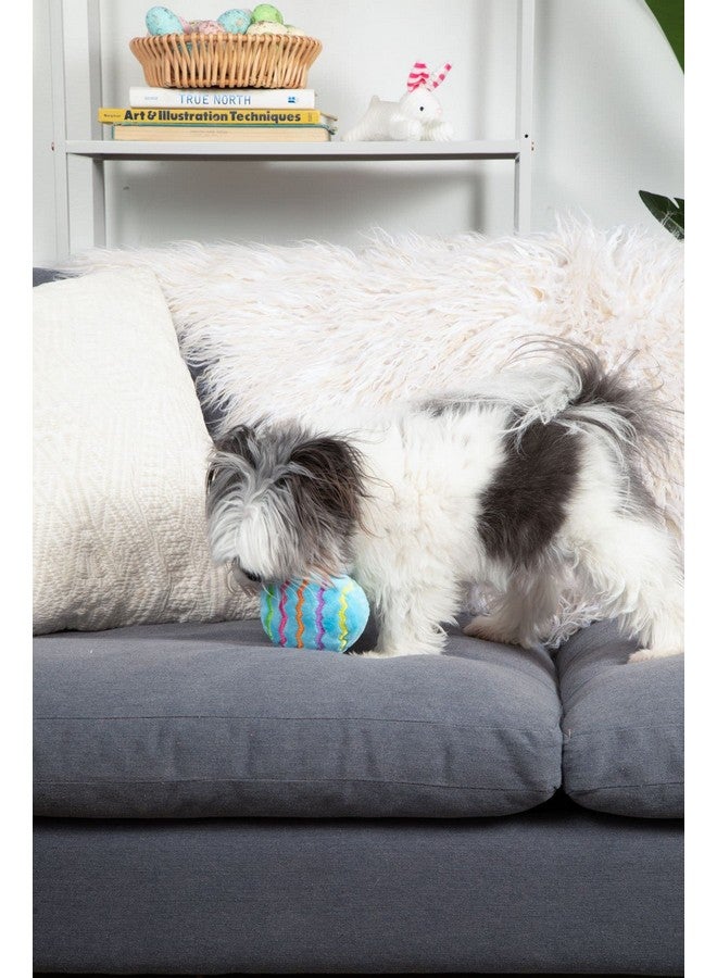 Midlee Plush Easter Egg Dog Toy- Blue (Small) - Image 3