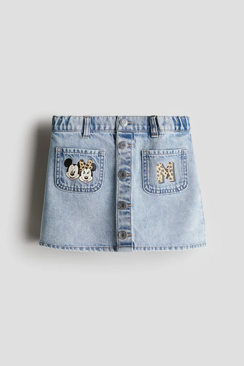 H&M Print-motif denim skirt