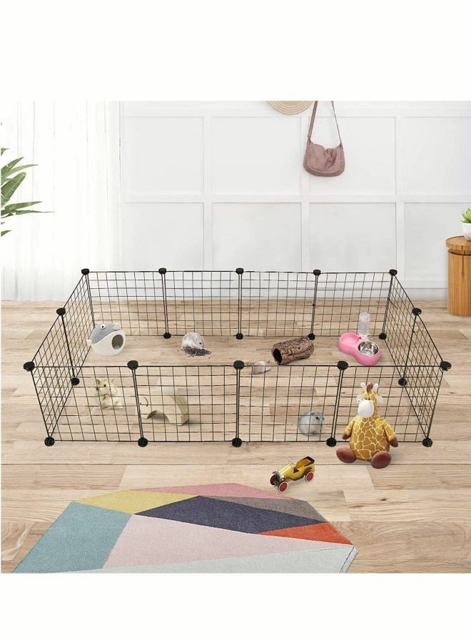 Pet Fence 12 Pieces DIY Metal Wire Pet Playpen Pet Carrier Play Yard Fence for Small Pets  Panels Metal Playpen for Pet - Image 1