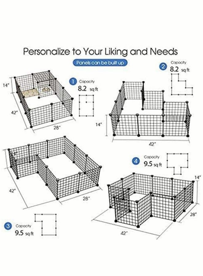 Pet Fence 12 Pieces DIY Metal Wire Pet Playpen Pet Carrier Play Yard Fence for Small Pets  Panels Metal Playpen for Pet - Image 4