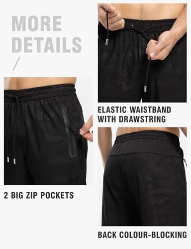 TBMPOY Men's Travel Hiking Pants Lightweight Athletic Pant Quick Dry Windbreaker Fishing Running Active Jogger Camo XL - Image 5
