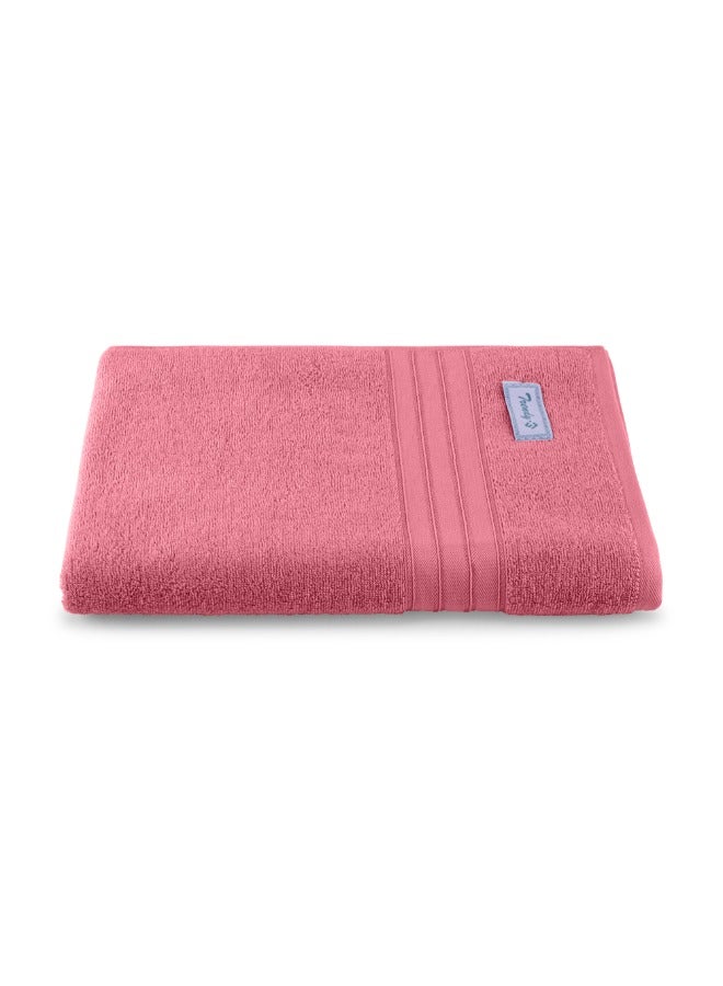 BYFT Home Trendy (Pink) Premium Cotton Bath Sheet (90 X 180 Cm-Set Of 1) Highly Absorbent, High Quality Bath Linen With Striped Dobby 550 Gsm - Image 2