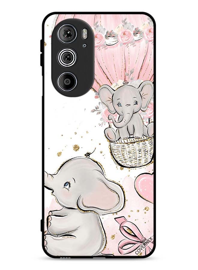 Covernex Motorola Edge 30 Pro Protective Case Cover Baby Elephants Art - Image 1