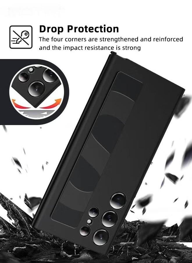 Samsung Galaxy S24 Ultra Case Cover Standing Grip Case, Wrist Strap Design, Full Protection Built-In Camera, Shockproof Bumper Drop Protection Protective Case - Image 3