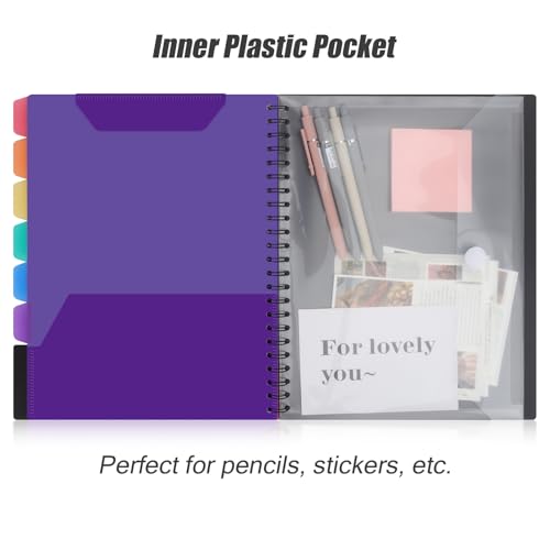 Uquelic Clipboard with Folder Organizer, 12 Pockets Project Organizer - Refillable Lined Notepad (11" x 8.5"), Hardcover Project Organizer with Stay-Put Tabs (Macaron 1 Pack) - Image 4