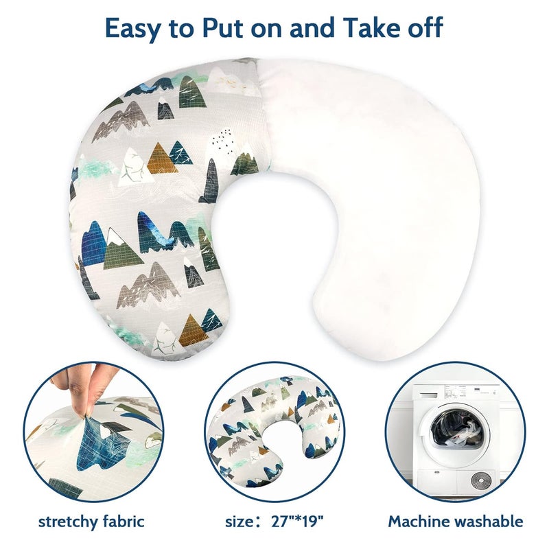 TANOFAR Nursing Pillow Cover, Neutral Breastfeeding Pillow Slipcover for Baby Boys & Girls, Ultra Soft Comfortable Newborn Nursing Pillow Case, Breathable & Washable, Adventure Mountain - Image 4