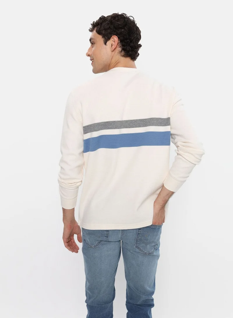American Eagle Striped Crew Neck T- Shirt