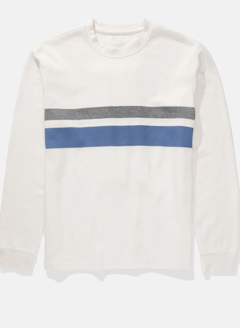 American Eagle Striped Crew Neck T- Shirt