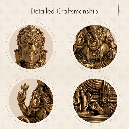 SILAII Lord Ganesha Idol for Home Decor – 6 Inch Small Ganesha Idol | Handmade Ganesh Murti | Ganesha Idols for Home & Office | Spiritual Gift & Decorative Ganesha Idols - Image 2
