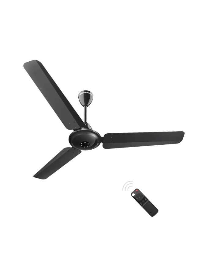 atomberg Efficio Alpha 1200mm BLDC Ceiling Fan with Remote Control | BEE 5 star Rated Energy Efficient Ceiling Fan | High Air Delivery with LED Indicators | 2 Year Warranty (Gloss Black) - Image 1