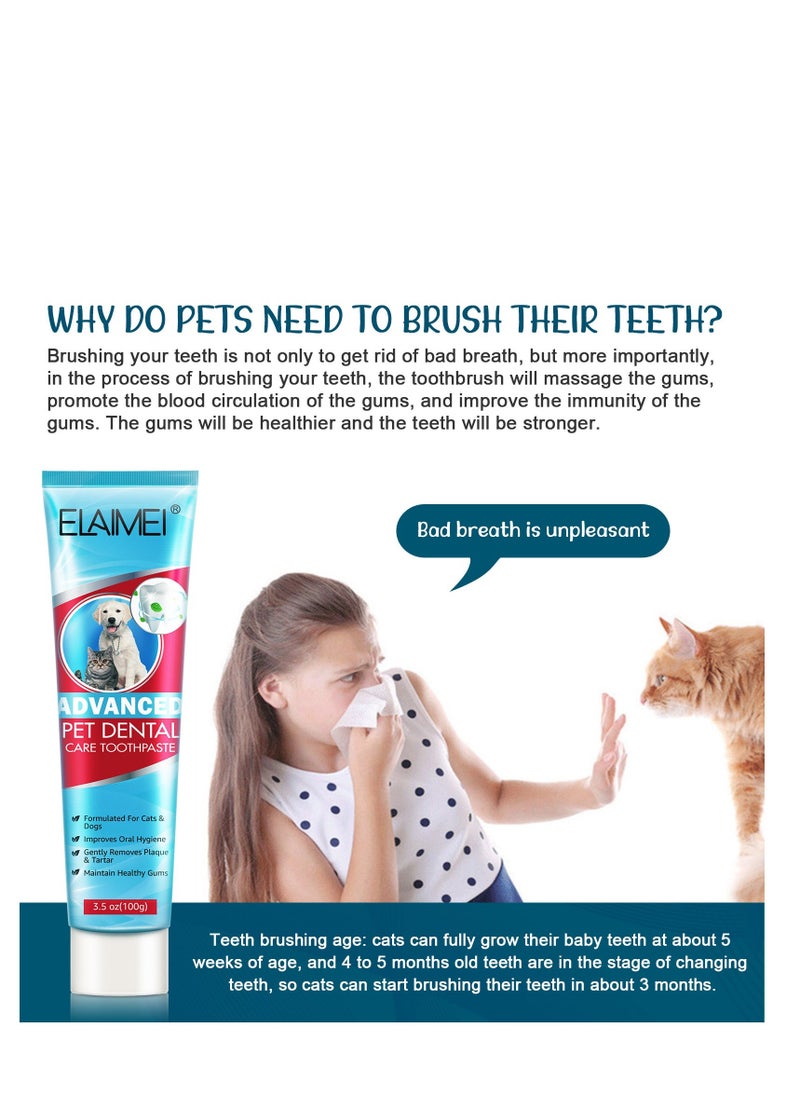 Elaimei - Cat And Dog Toothpaste Mint, Advanced Cat And Dog Dental Care Toothpaste, Safe Toothpaste For Dog Teeth Cleaning, Eliminates Bad Breath By Removing Plaque And Tartar Buildup - Image 1
