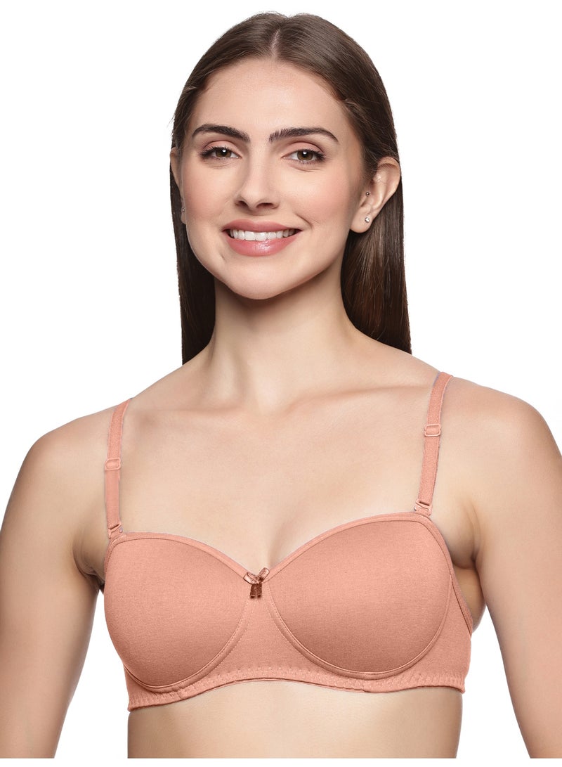 تينز لايفستايل حمالة صدر بدون حمالات مصنوعة من القطن المشط المبطن بدون أسلاك مع حزام دعم فائق الإمساك مع حزام قابل للفصل - Image 1