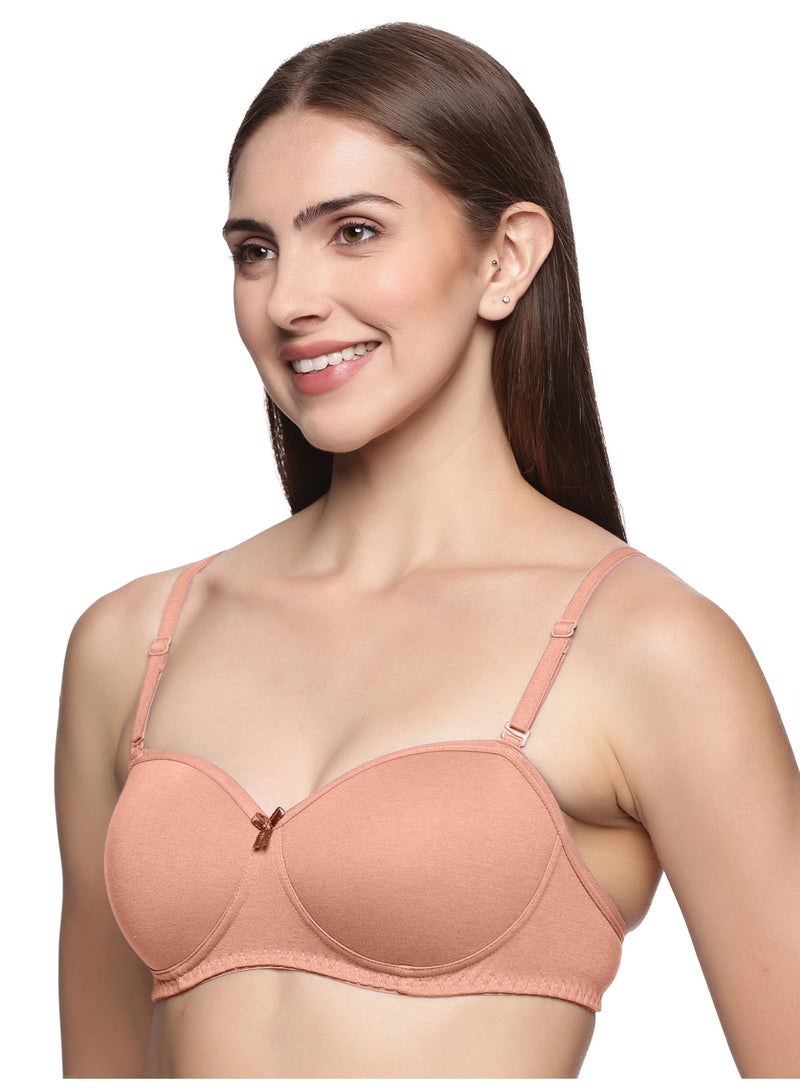 تينز لايفستايل حمالة صدر بدون حمالات مصنوعة من القطن المشط المبطن بدون أسلاك مع حزام دعم فائق الإمساك مع حزام قابل للفصل - Image 2