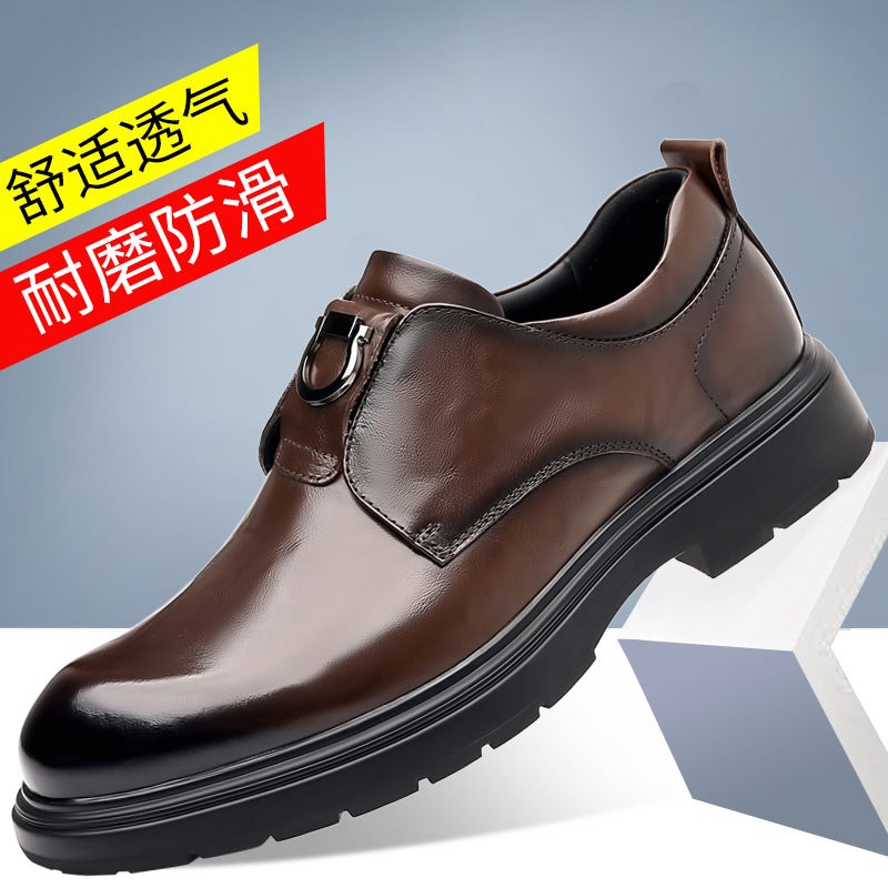 2025 Spring New Men'S Slip-On Trendy Leather Shoes Men'S Business Formal Casual Leather Shoes Baita Shoes Men'S - Image 1