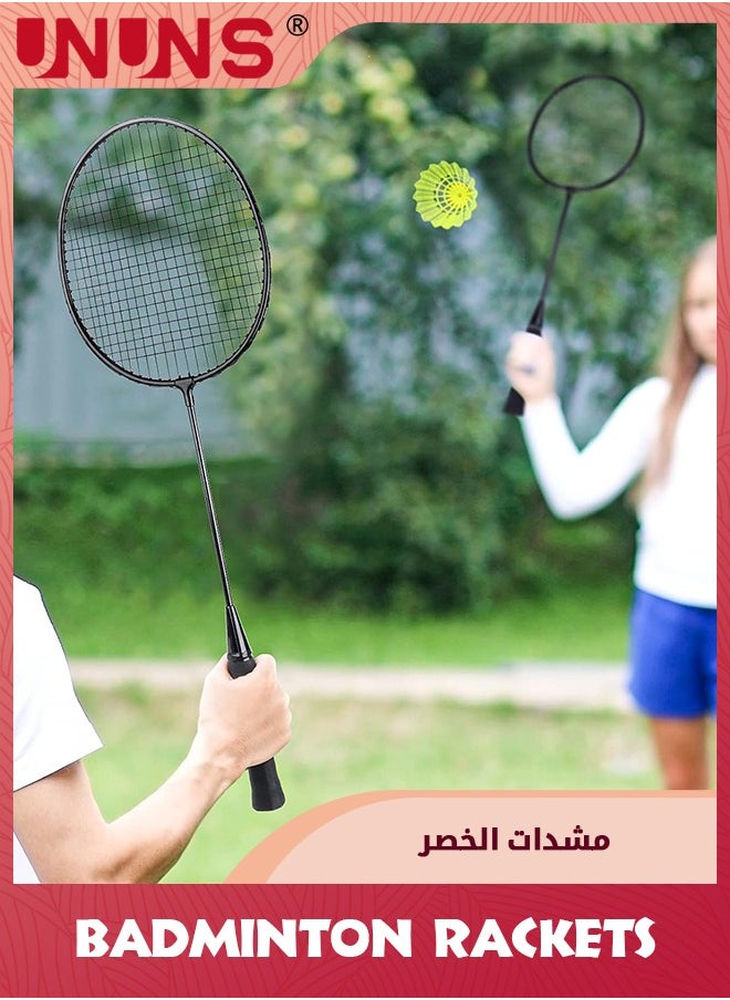 UNUNS Badminton Rackets Set of 4,Complete Rackets Sets-4 Rackets,6 Nylon Badminton Shuttlecocks,2 Carry Bags,Beach Lawn Backyard Game Outdoor Sports,For Beginner Training,Entertainment And Competition  - Image 3