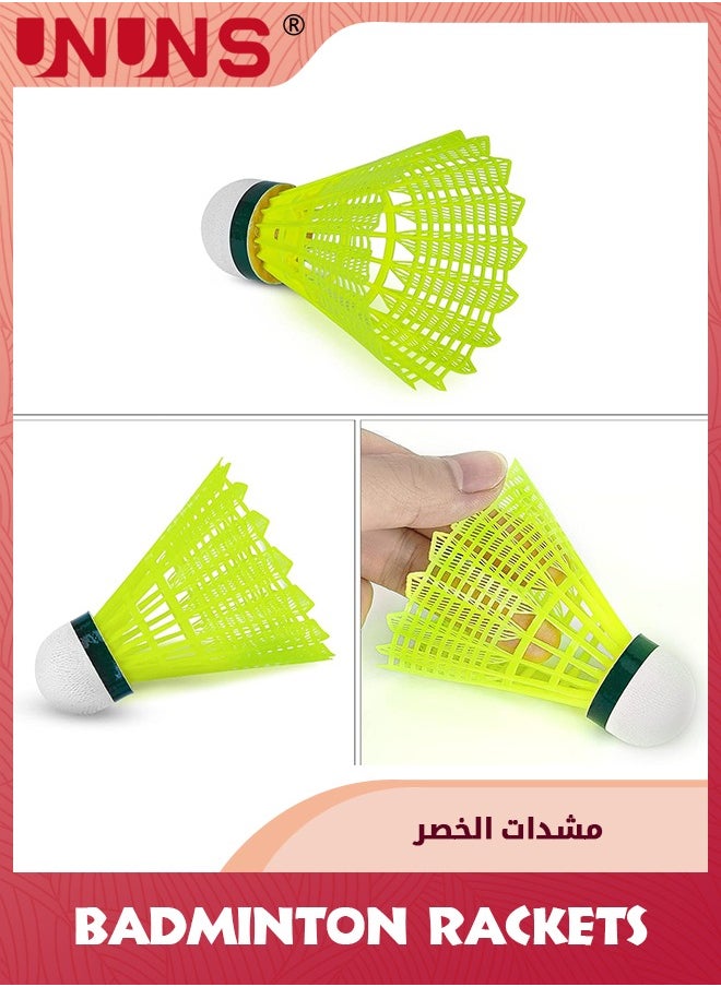 UNUNS Badminton Rackets Set of 4,Complete Rackets Sets-4 Rackets,6 Nylon Badminton Shuttlecocks,2 Carry Bags,Beach Lawn Backyard Game Outdoor Sports,For Beginner Training,Entertainment And Competition  - Image 5