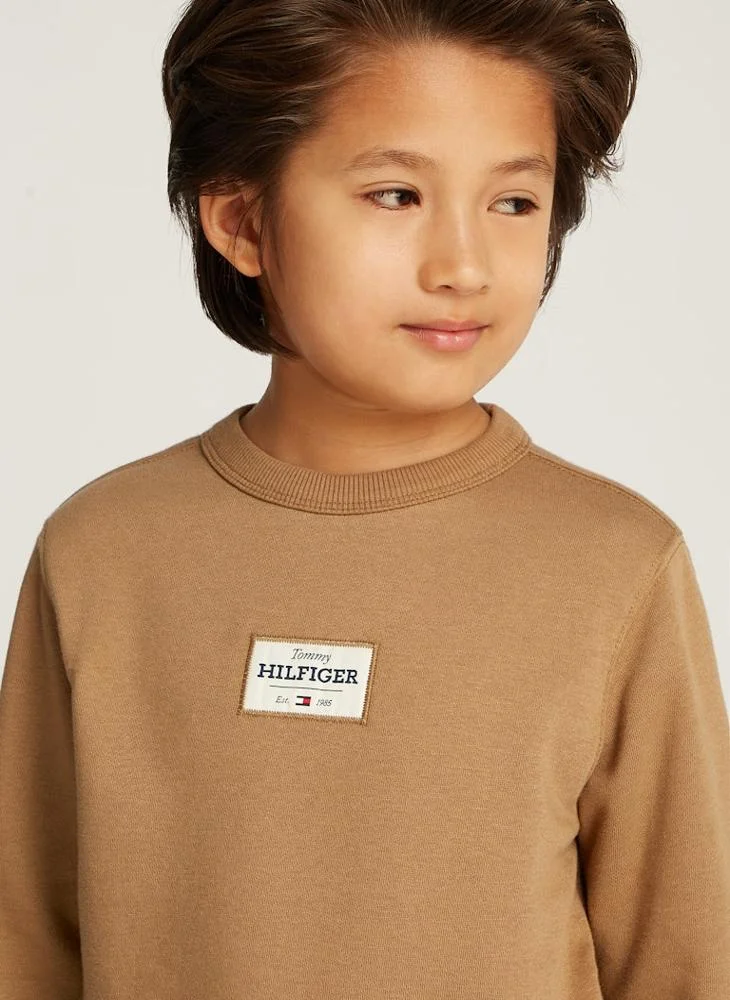 TOMMY HILFIGER Youth Monotype 1985 Logo Label Sweatshirt