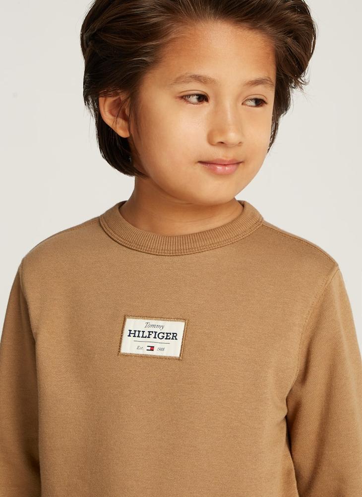 TOMMY HILFIGER Youth Monotype 1985 Logo Label Sweatshirt  - Image 3