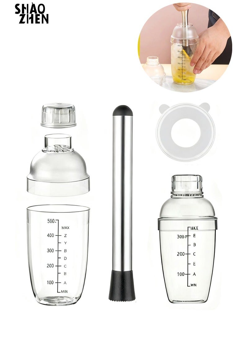 شاو تشن هزازة الكوكتيل مع مزج المشروبات المصفاة المضمن مع أداة المزج الاحترافية لكأس الغربال السميكة المقياسية مع الموحلة (500 مللي +300 مللي) - Image 1