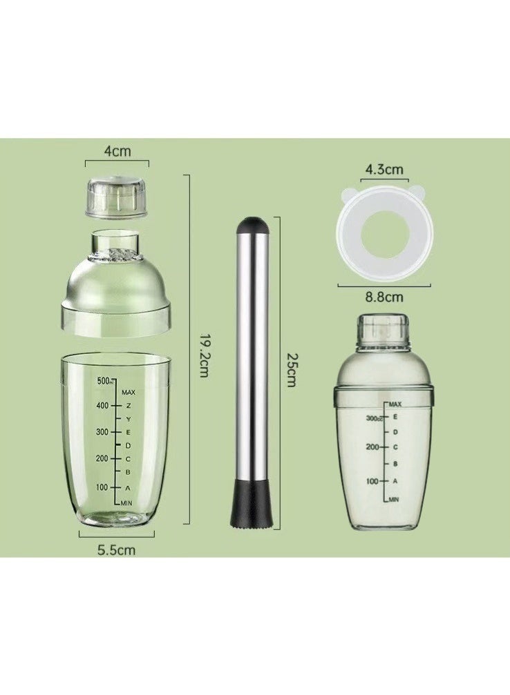 شاو تشن هزازة الكوكتيل مع مزج المشروبات المصفاة المضمن مع أداة المزج الاحترافية لكأس الغربال السميكة المقياسية مع الموحلة (500 مللي +300 مللي) - Image 2