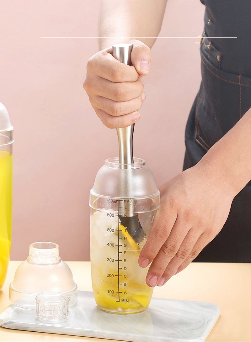 شاو تشن هزازة الكوكتيل مع مزج المشروبات المصفاة المضمن مع أداة المزج الاحترافية لكأس الغربال السميكة المقياسية مع الموحلة (500 مللي +300 مللي) - Image 4